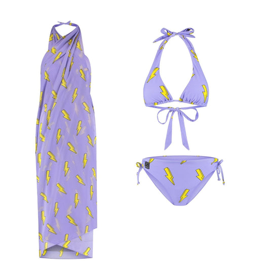 Bliksem, Lila, Dames Bikini/omslagdoek