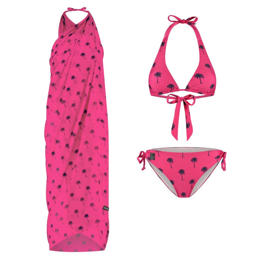 Palmboom, Roze, Dames Bikini/omslagdoek