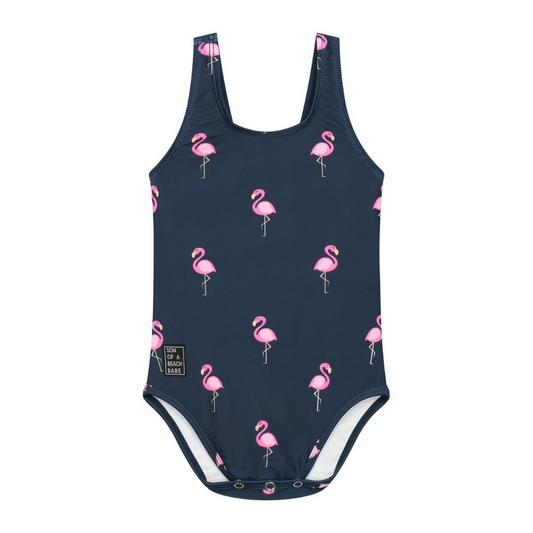 Flamingo, Blauw, Meisjes badpak