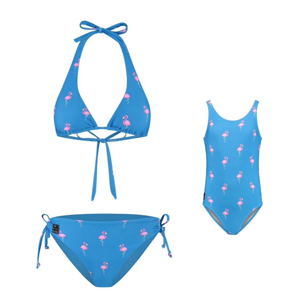 Flamingo, Royal Blue, Moeder en dochter bikini/badpak