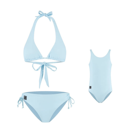 Solid, Licht Blauw, Moeder en dochter bikini/badpak